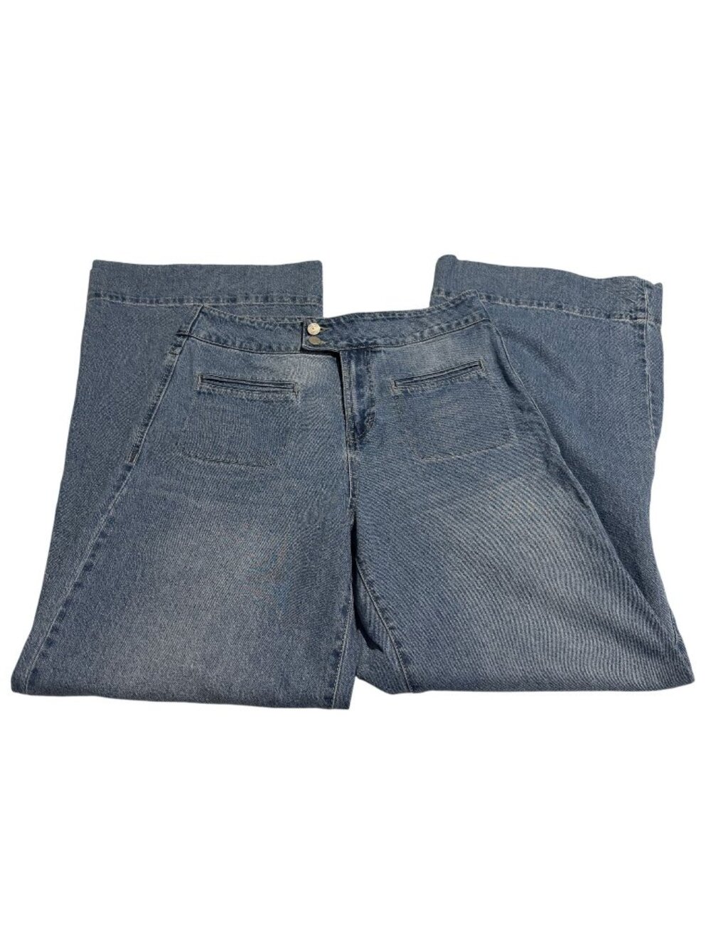 NWOT Habitual Womens Size 10/30 High-Waist Wide-Leg Blue Denim Jeans